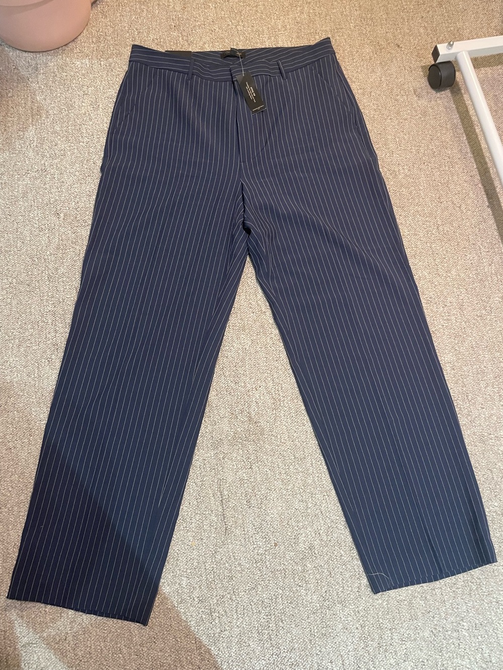 Banana Republic 
Navy Pinstripe Dress Pants